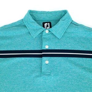 FootJoy Golf Green Short Sleeve Polo Shirt LG Large Oxford Performance Stretch